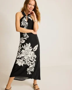 Midnight Sea Halter Maxi Dress