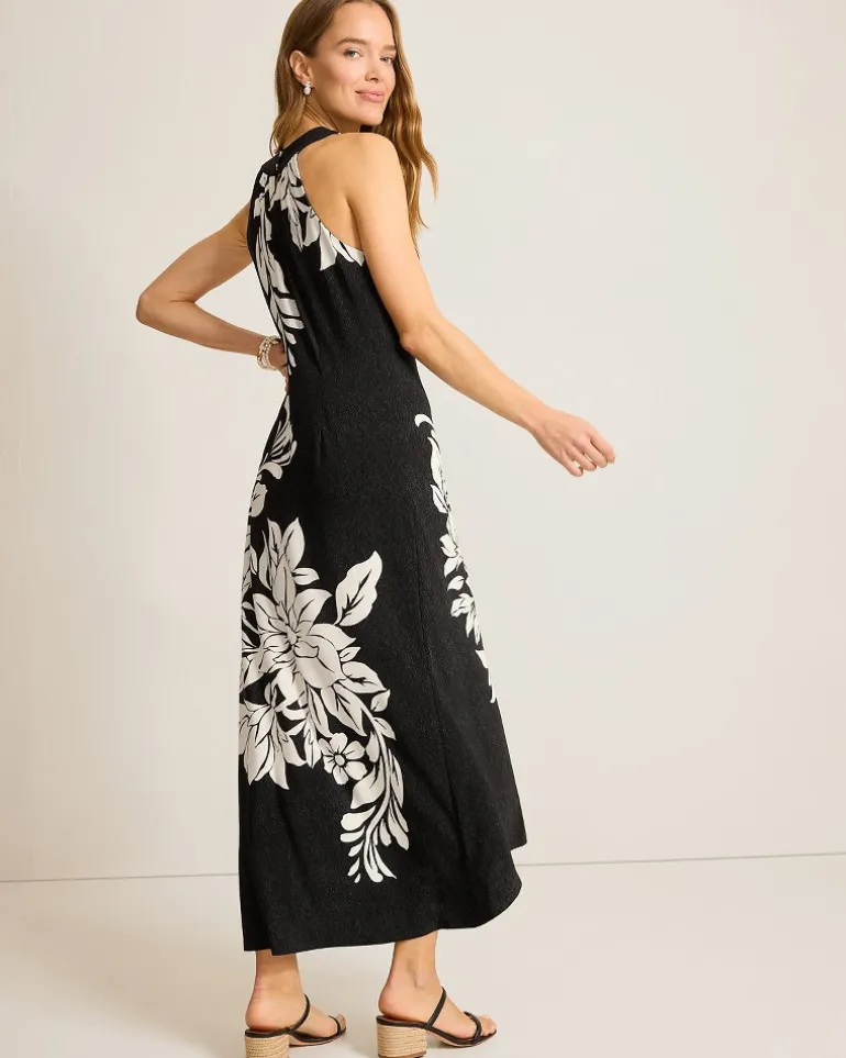 Midnight Sea Halter Maxi Dress