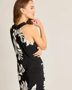 Midnight Sea Halter Maxi Dress