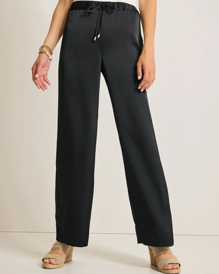 Midnight Sea Satin Easy Pants