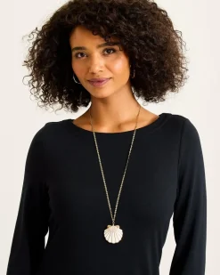 Moments in Paradise Mother of Pearl and Shell Pendant Necklace