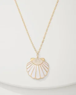 Moments in Paradise Mother of Pearl and Shell Pendant Necklace