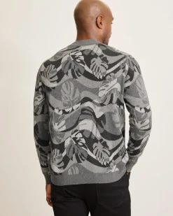 Monstera Camouflage Crew Sweater