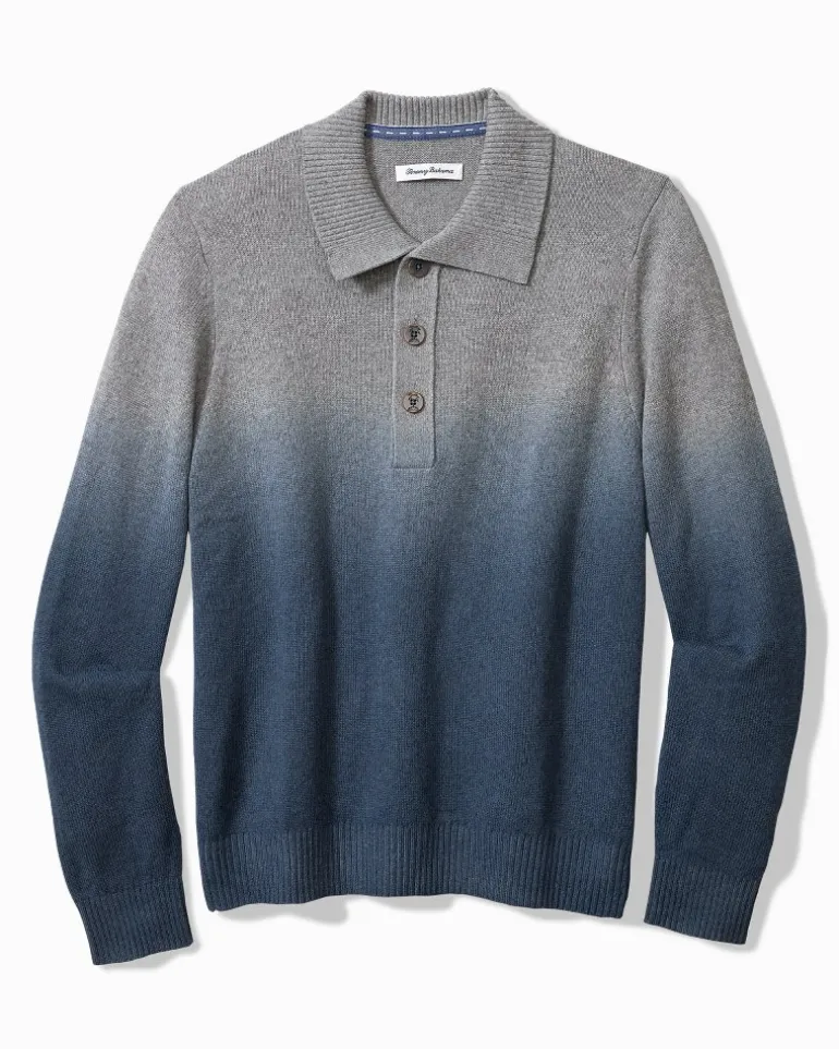 Ombré Dip-Dye Sweater Polo