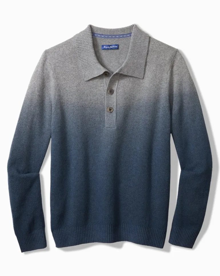 Ombré Dip-Dye Sweater Polo