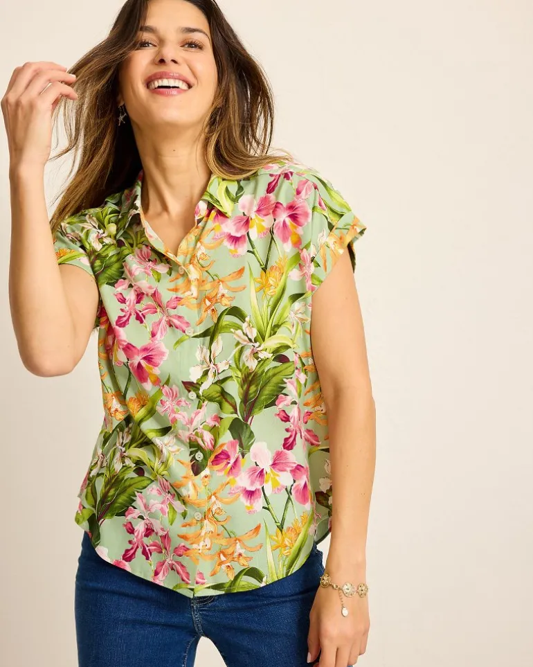 Orchid Bay Silk Camp Shirt