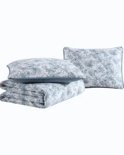 Pen and Ink Palm Reversible 2-Piece Twin Quilt Set