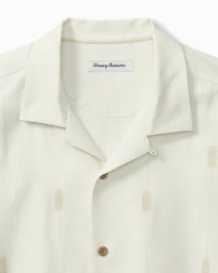 Pina Palms Embroidered Silk Camp Shirt