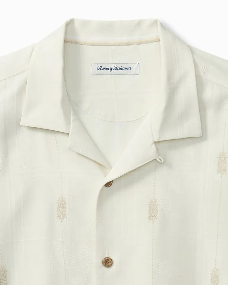 Pina Palms Embroidered Silk Camp Shirt