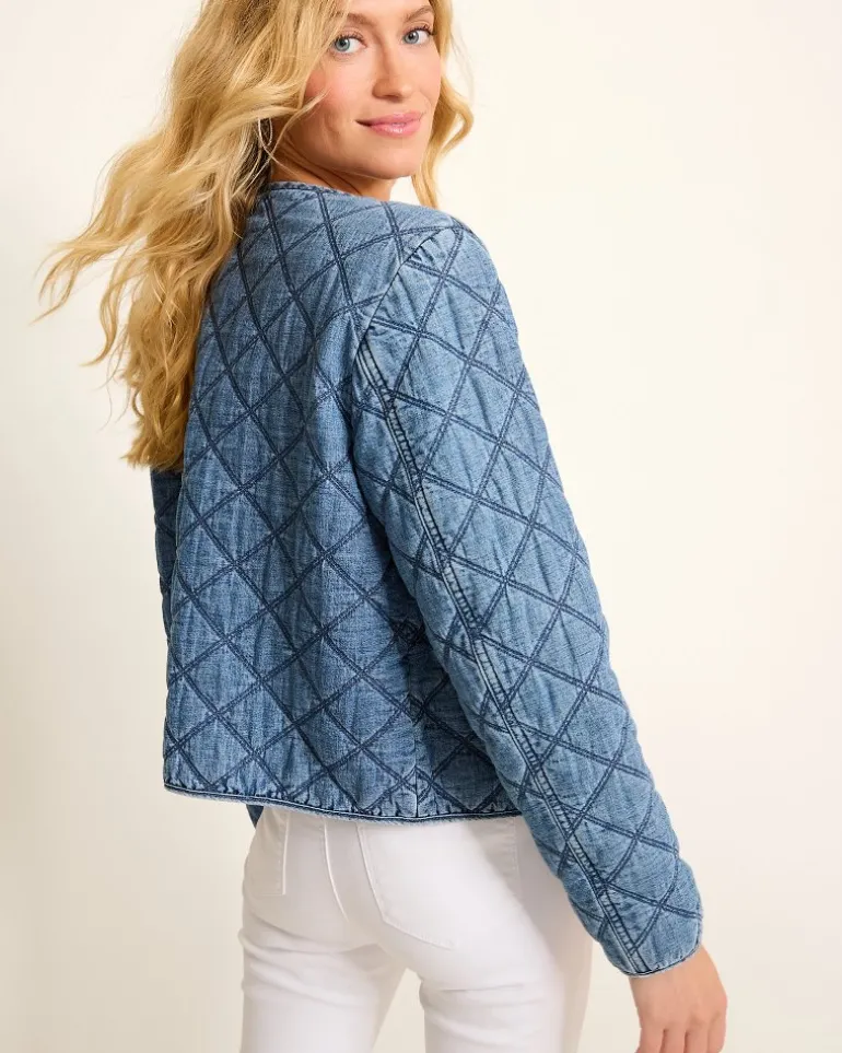 Quilted Cropped Denim Jacket