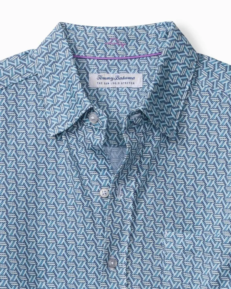San Lucio Plaza Geo Stretch Knit Shirt