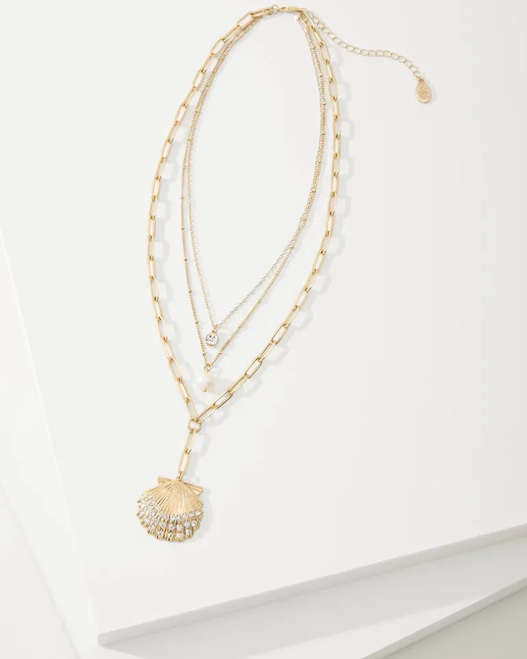 Sanibel Island Layered Shell Pendant Necklace