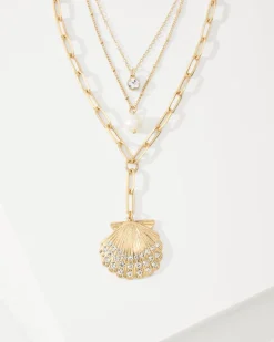 Sanibel Island Layered Shell Pendant Necklace