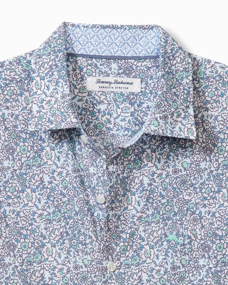 Sarasota Stretch Blue Flora IslandZone® Shirt