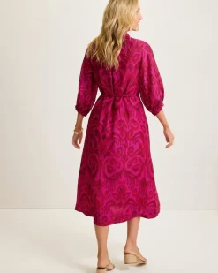 Seaside Ikat Midi Shirt Dress