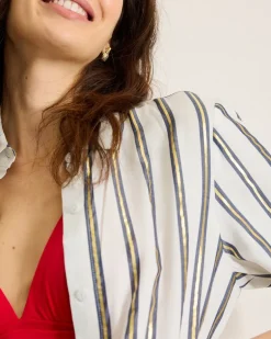 Shimmer Stripe Beach Shirt