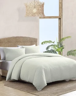 Solid Basketweave 3-Piece King Comforter Set