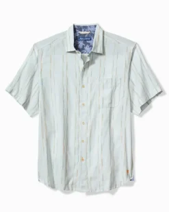 Sonora Stripe Linen-Blend Short-Sleeve Shirt