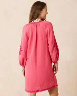 St. Lucia Linen-Blend Embroidered Coverup Dress