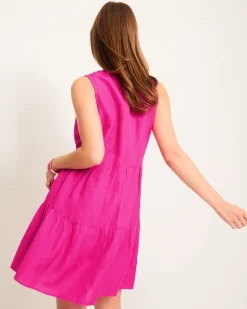 St. Lucia Linen-Blend Tiered Coverup Dress