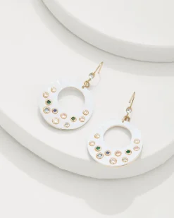 Tidal Treasure Mother of Pearl Disc Statement Earrings