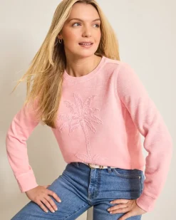 Tobago Bay Embroidered Palm Crewneck Sweatshirt