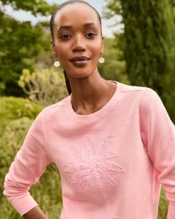 Tobago Bay Embroidered Palm Crewneck Sweatshirt