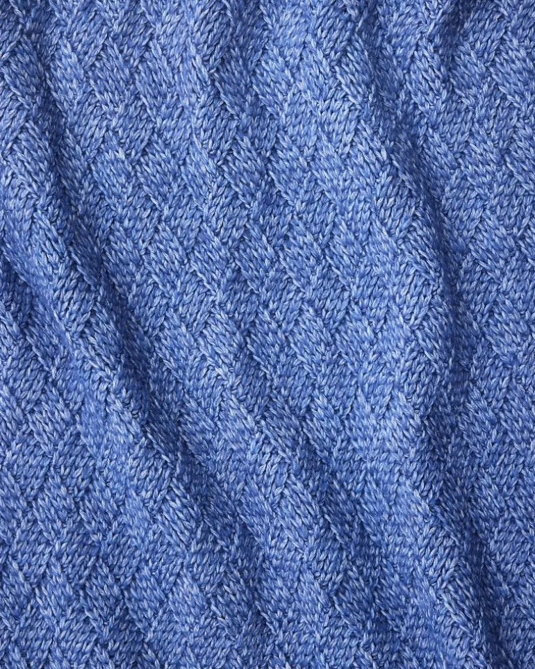 Treillage Blue Knit Throw