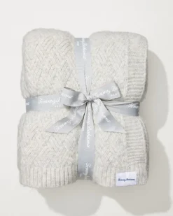 Treillage Grey Knit Throw