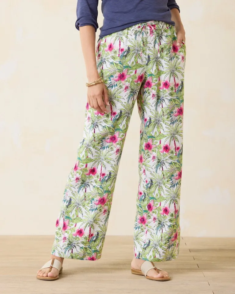 Two Palms Coastal Palms High-Rise Linen Easy Pants