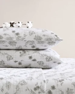 Vintage Map 4-Piece King Sheet Set