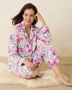 Woven Sateen Long Sleeve & Pants Pajama Set