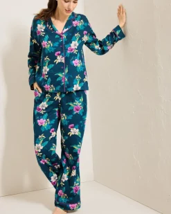 Woven Sateen Long Sleeve & Pants Pajama Set