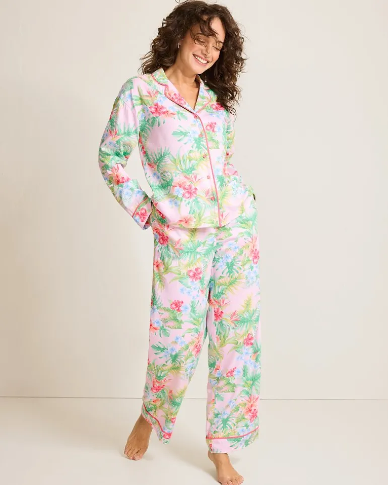 Woven Sateen Long Sleeve & Pants Pajama Set
